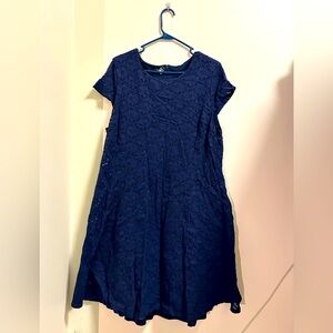 Alfani navy eyelet short sleeved dress size 20w